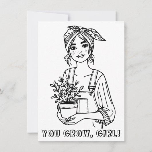 女の子よ | 植物引用文とプリン着色 (正面)