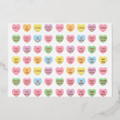 女の子らしいかわいい楽しいカスタム会話キャンディハート 箔シーズンカード (正面)