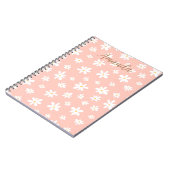 女の子らしいイニシャル カラフルな花柄 ノートブック (左側)