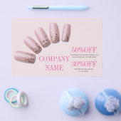 女の子らしいエレガントなマニキュア ネイル ネイルサロン チラシ (シングル)