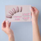 女の子らしいエレガントなマニキュア ネイル ネイルサロン チラシ (ハンドル)