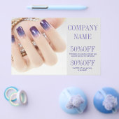 女の子らしいエレガントなマニキュア ネイル ネイルサロン チラシ (シングル)