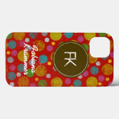 女の子らしいカスタマイズ可能なカラーポルカドット Case-Mate iPhoneケース (裏面 (横))