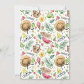 女の子らしいカラフルなビーチリラックス卒業パーティー 招待状 (裏面)