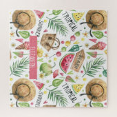 女の子らしいカラフルなビーチリラックス ジグソーパズル (横)