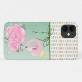 女の子らしいカラフルなボタンとベビーフラミンゴ Case-Mate iPhoneケース (裏面(横))