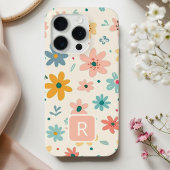 女の子らしいカラフルな花のシームレスパターン  iPhoneケース