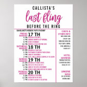 女の子らしいキュートなピンクブラックのハッピーエンドパーティー計画表 ポスター (正面)