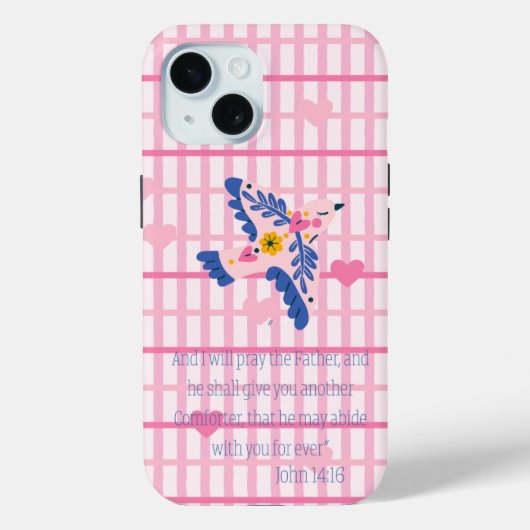 女の子らしいクリスチャン ピンク レース ハート フォークアート 鳩 Case-Mate iPhoneケース (裏面)
