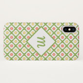女の子らしいグリーン四葉模様の可愛いデイジーとモノグラム Case-Mate iPhoneケース (裏面(横))