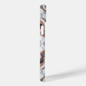 女の子らしいゴージャスなローズゴールドシルバーと白の大理石 Case-Mate iPhoneケース (裏面 / 右)