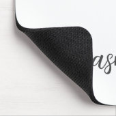 女の子らしいシンプルな白の名前モノグラム マウスパッド (コーナー)