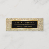 女の子らしいスタイリッシュでおしゃれなビューティー ゴールドグリッター スキニー名刺 (正面)