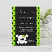 女の子らしいドクログリーンの誕生日招待状 招待状 (スタンド正面)