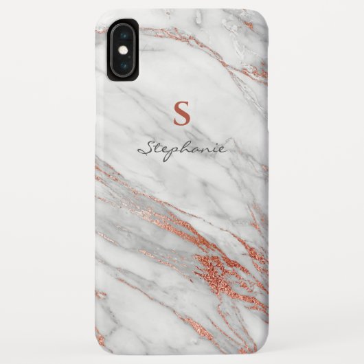 女の子らしいバラ金ラメと白のモノグラム Case-Mate iPhoneケース (裏面)