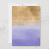女の子らしいパープルウォーターカラーゴールドグリッター 招待状 (裏面)