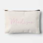 女の子らしいピンクとクリームの名前 アクセサリーポーチ (正面)