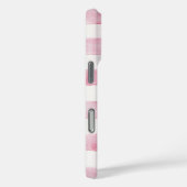 女の子らしいピンクと白のチェックストライプ Case-Mate iPhoneケース (裏面 / 右)