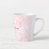 女の子らしいピンクと白のヒョウ柄 カフェラテマグ (右)