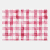 女の子らしいピンクと白の格子縞ストライプのブライズシャワー ラッピングペーパーシート (正面)