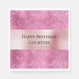 女の子らしいピンクのきらきらとした輝き スタンダードランチョンナプキン