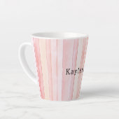 女の子らしいピンクのストライプ カフェラテマグ (左アングル)