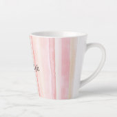 女の子らしいピンクのストライプ カフェラテマグ (右)