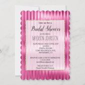 女の子らしいピンクのストライプ 招待状 (正面)