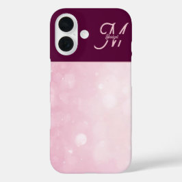 女の子らしいピンクのフェミニンなギラギラ抽象グラデーション iPhone 16ケース
