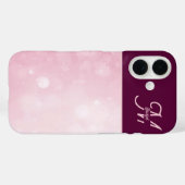 女の子らしいピンクのフェミニンなギラギラ抽象グラデーション Case-Mate iPhoneケース (裏面 (横))