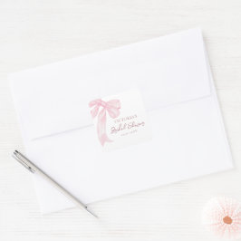 女の子らしいピンクのボウズ エレガントなブライダルシャワー スクエアシール