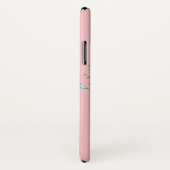 女の子らしいピンクのモノグラムイニシャルローズフラワー Case-Mate iPhoneケース (裏面/右)