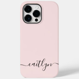 女の子らしいピンクのモノグラム 現代的なスクリプト 個人名入り Case-Mate iPhone 14 PRO MAXケース