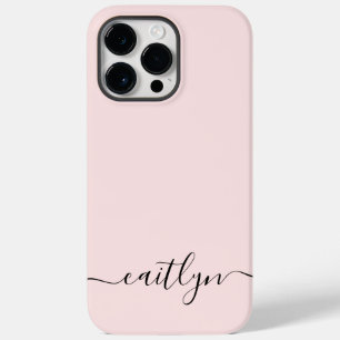 女の子らしいピンクのモノグラム 現代的なスクリプト 個人名入り Case-Mate iPhone 14 PRO MAXケース