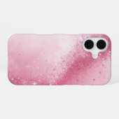 女の子らしいピンクの抽象的なスパークルダスト iPhone 16ケース (裏面横)