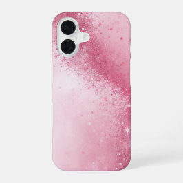 女の子らしいピンクの抽象的なスパークルダスト iPhone 16ケース
