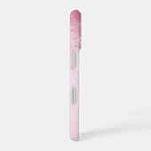 女の子らしいピンクの抽象的なスパークルダスト iPhone 16ケース (右側面)
