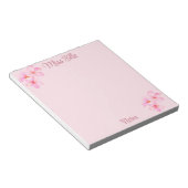 女の子らしいピンクの花柄オーダーメイド ノートパッド (アングル)