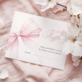 女の子らしいピンクの蝶リボン ベビーシャワー おむつくじ エンクロージャーカード