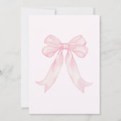 女の子らしいピンクの蝶リボン 光るディスコボール 結婚前お披露目パーティー 招待状 (裏面)