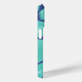 女の子らしいブルーとターコイズのヒョウ柄プリント オーダーメイド Case-Mate iPhoneケース (裏面 / 右)