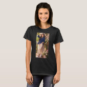 女の子らしいプリントが入った黒のTシャツ Tシャツ (正面フル)