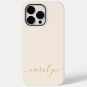 女の子らしいベージュのモノグラム モダンスクリプト パーソナライズド Case-Mate iPhoneケース (裏面)
