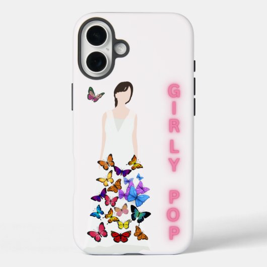 女の子らしいポップな蝶のスマホケース Case-Mate iPhoneケース (裏面)