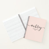 女の子らしいモノグラムカリグラフィーエレガントピンク ノートブック (内部)