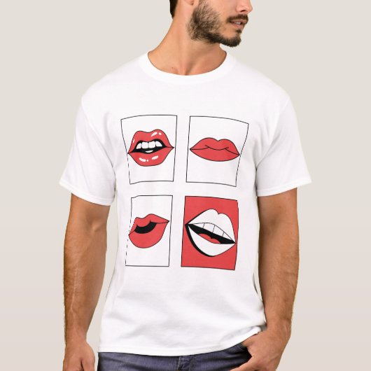 女の子らしい唇 Tシャツ (正面)