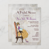 女の子らしい女の子のブライダルシャワーの招待状 招待状 (正面/裏面)