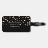 女の子らしい女の子グラムピンクグリッターハート ラゲッジタグ (裏面横)