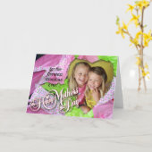 女の子らしい女の子ハートマザーズデ空白のイカード カード (黄色い花)