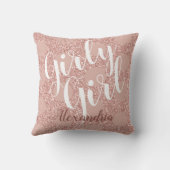 女の子らしい女の子バラ赤面グリッター水玉模様名 クッション (裏面)